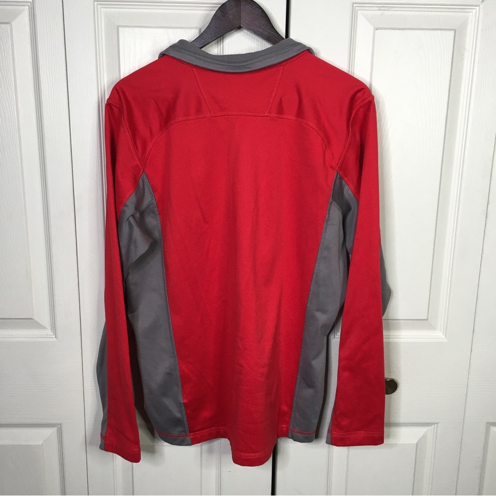 The Northface Half Zip Red Gray Pull Over Jacket … - image 3